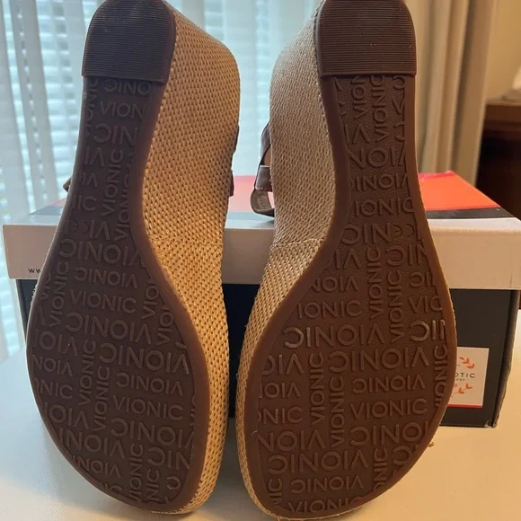 Vionic Tan Sandals with Supportive Footbed - Picture 3 of 4